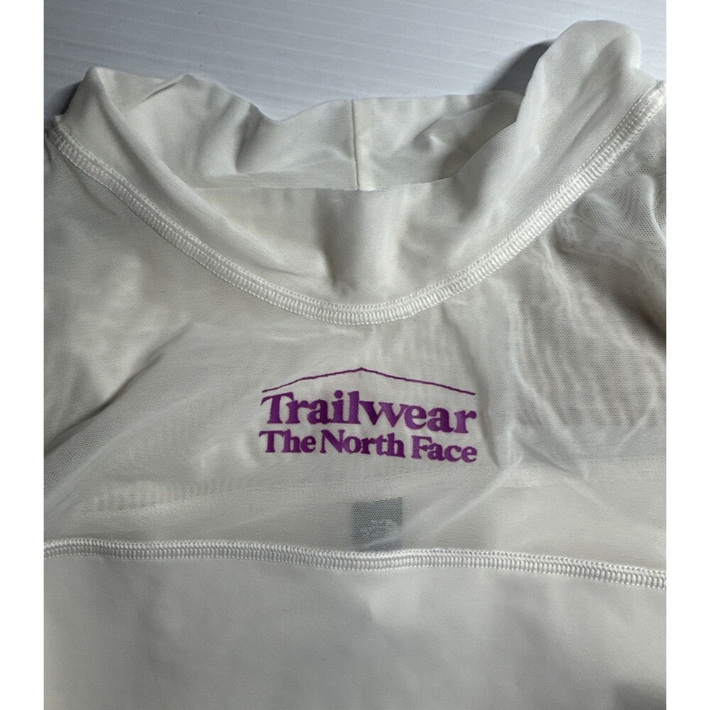The North Face Women’s Trailwear QTM Mock Neck Sheer Long Sleeve Shirt White XXL - Picture 8 of 13